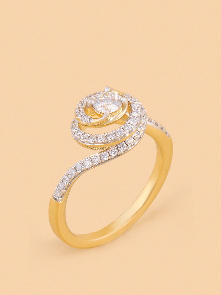 Westside X Pome Spiral Swirl Solitaire Lab Diamond Ring