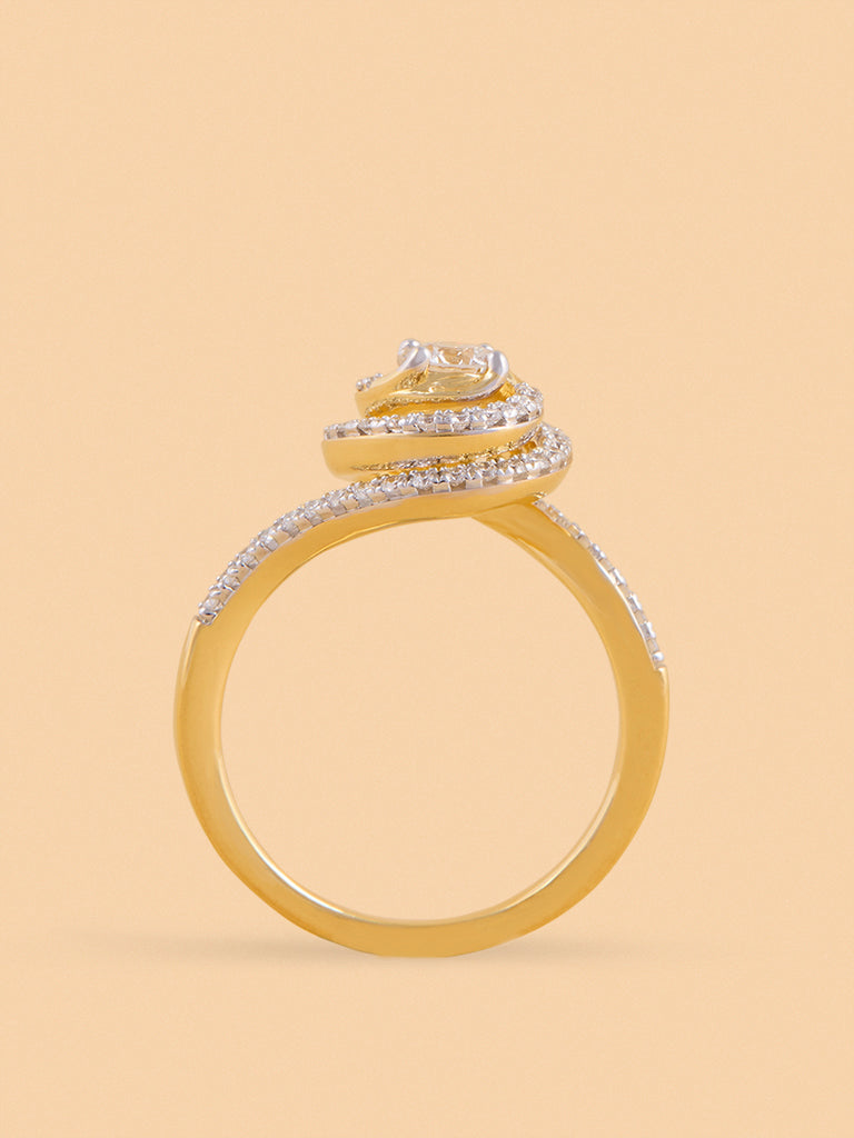 Westside X Pome Spiral Swirl Solitaire Lab Diamond Ring