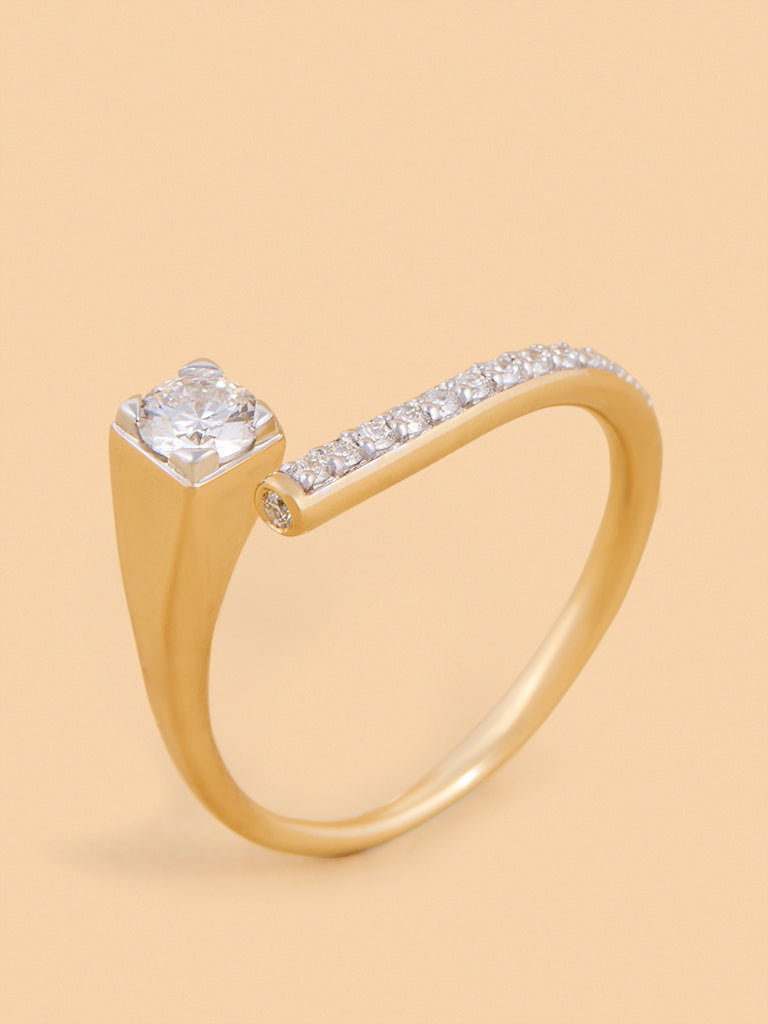 Westside X Pome Edgy Lab Diamond Solitaire Ring - Medium