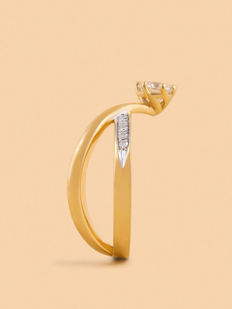 Westside X Pome Classic Comet Solitaire Lab Diamond Ring - Medium