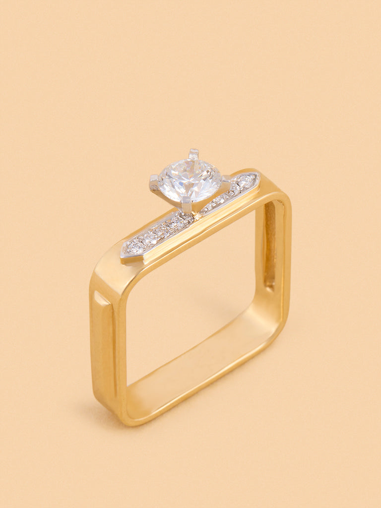 Westside X Pome Bold Square Lab Diamond Solitaire Ring - Medium
