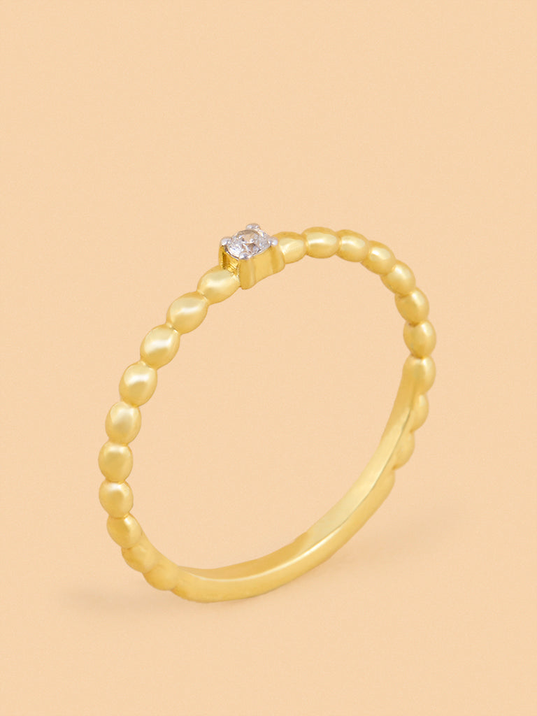 Westside X Pome Beaded Ring with Lab Diamond - Medium
