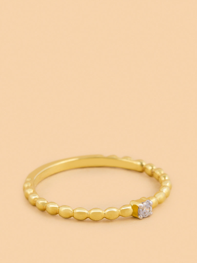 Westside X Pome Beaded Ring with Lab Diamond - Medium