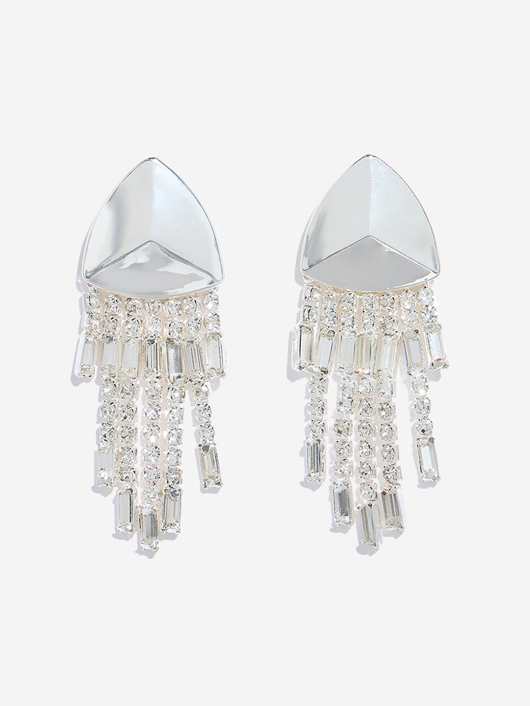 Westside Accessories Silver Chain Bunch Dangler Earrings