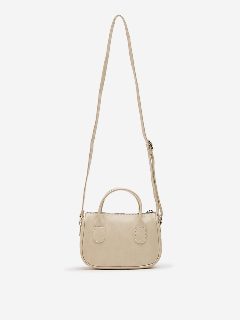 Westside Beige Textured Sling Bag