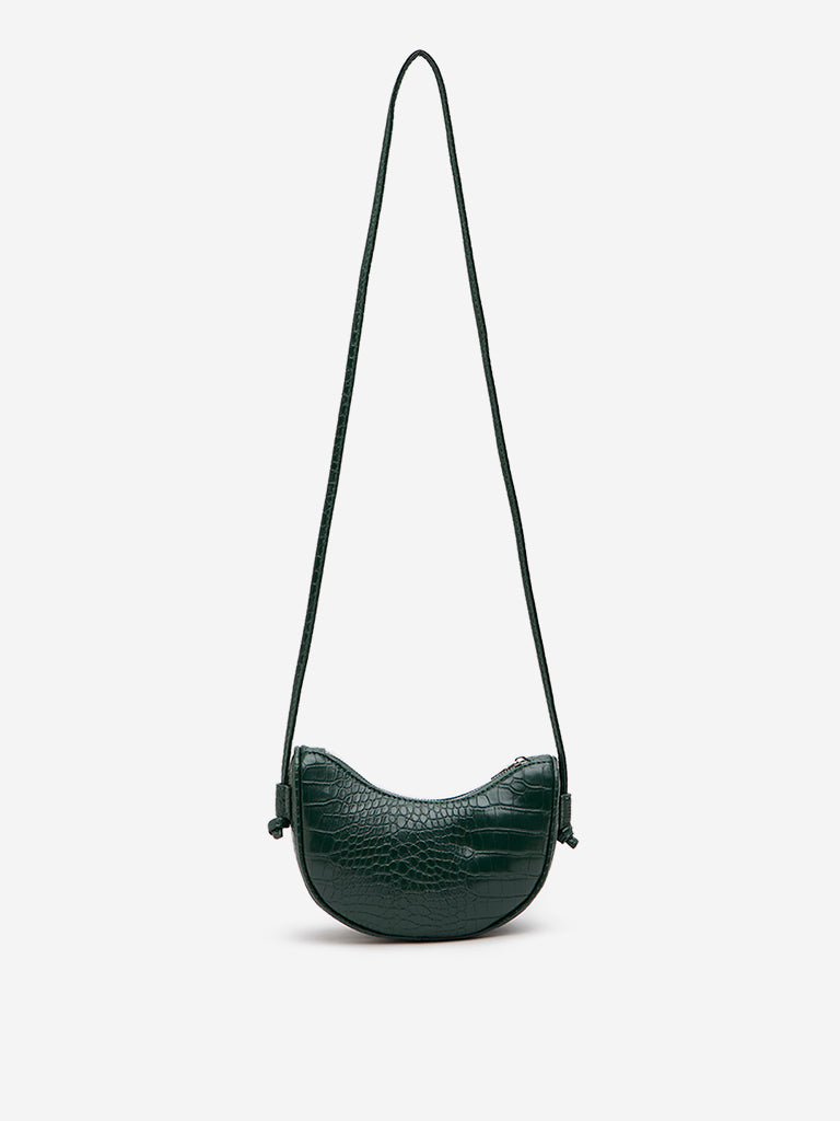Westside Green Reptilian Design Sling Bag