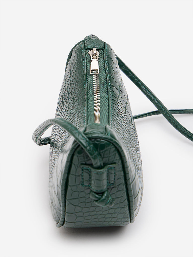 Westside Green Reptilian Design Sling Bag