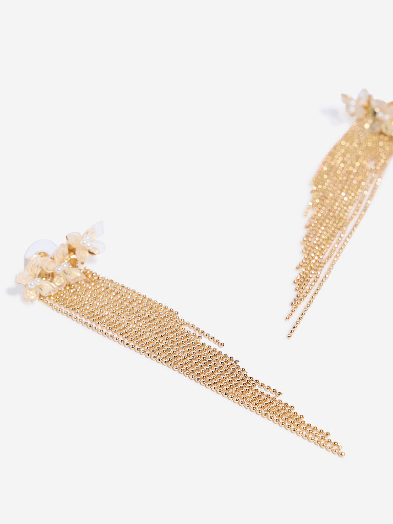 Westside Accessories Gold Butterfly Waterfall Dangler Earrings
