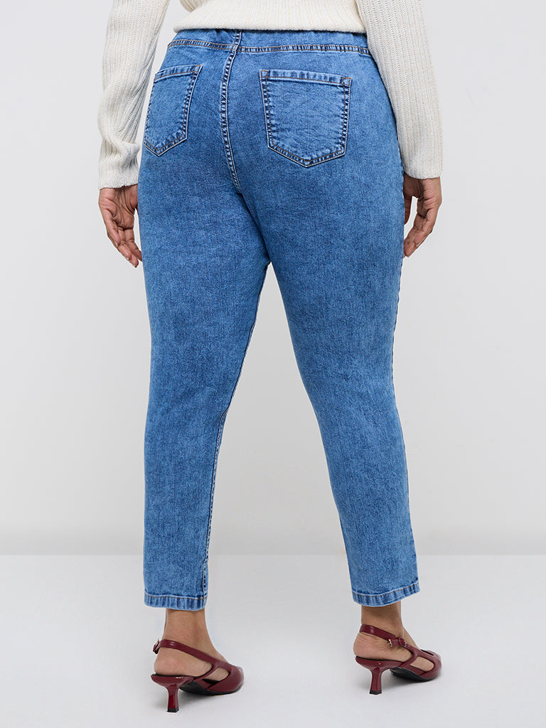Gia Light Blue High-Rise Cotton-Blend Jeggings
