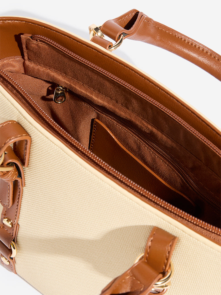 Westside Beige Belted Handbag