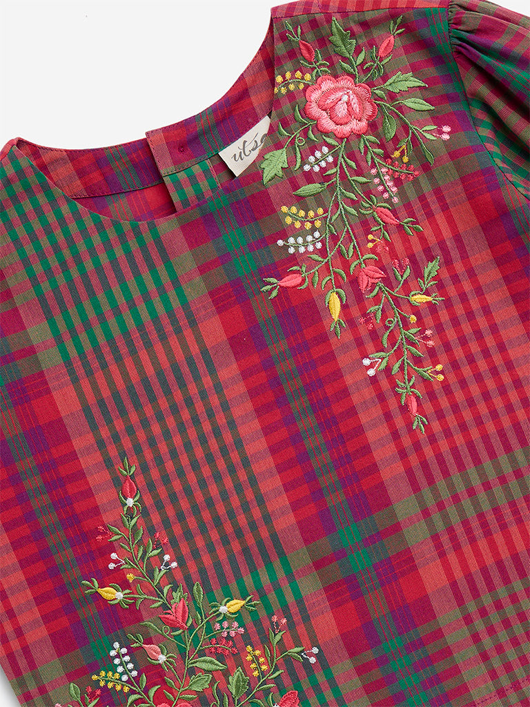 Westside Utsa Kids Multicolour Floral Embroidered Cotton Ethnic Top - (8-14yrs) for Ethnic Wear Zoomed View