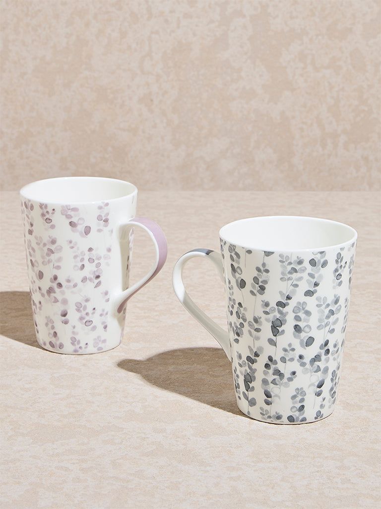 Westside Home Multicolour Clover Printed Mugs (Set of 2)