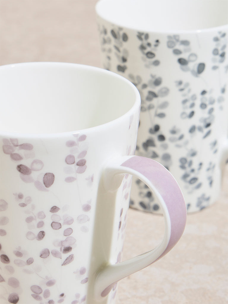 Westside Home Multicolour Clover Printed Mugs (Set of 2)