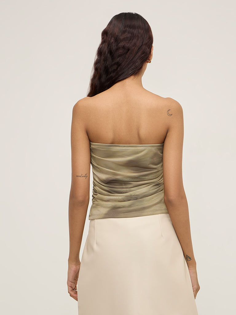 Nuon Sage Tie-Dye Design Tube Top