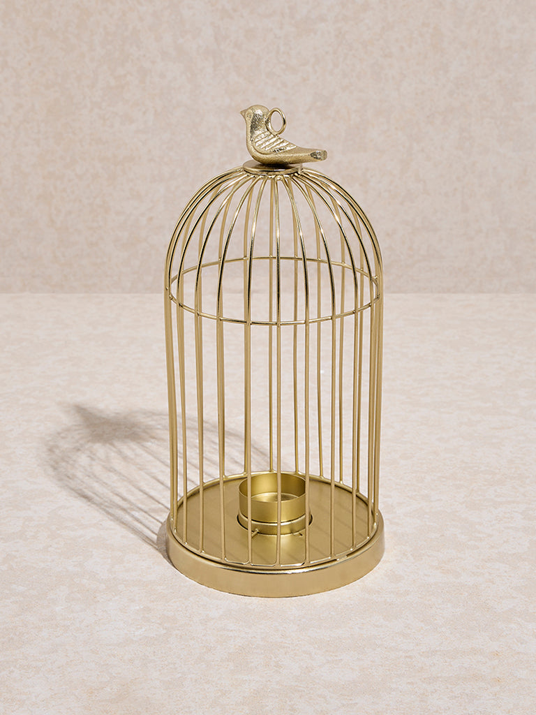 Westside Home Gold Bird Cage Candle Holder - Large