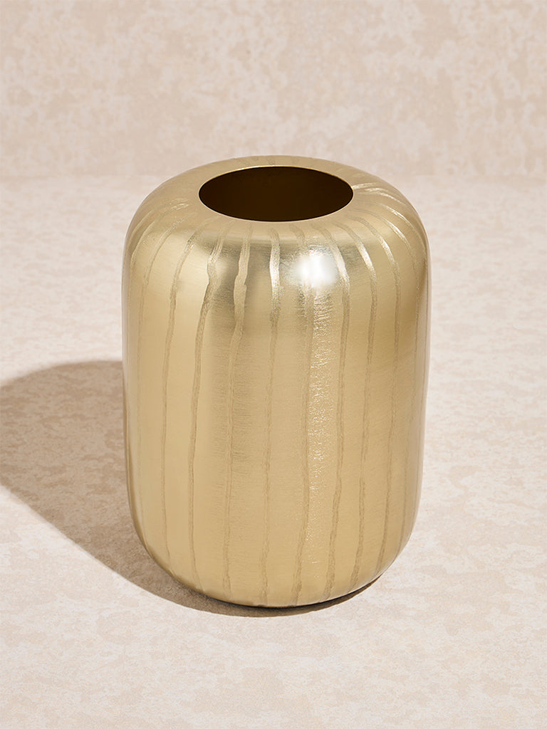Westside Home Gold Ribbed Vase - Large