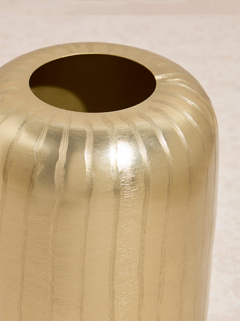 Westside Home Gold Ribbed Vase - Large