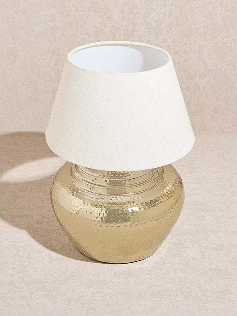 Westside Home Gold Textured Lamp Stand and Shade