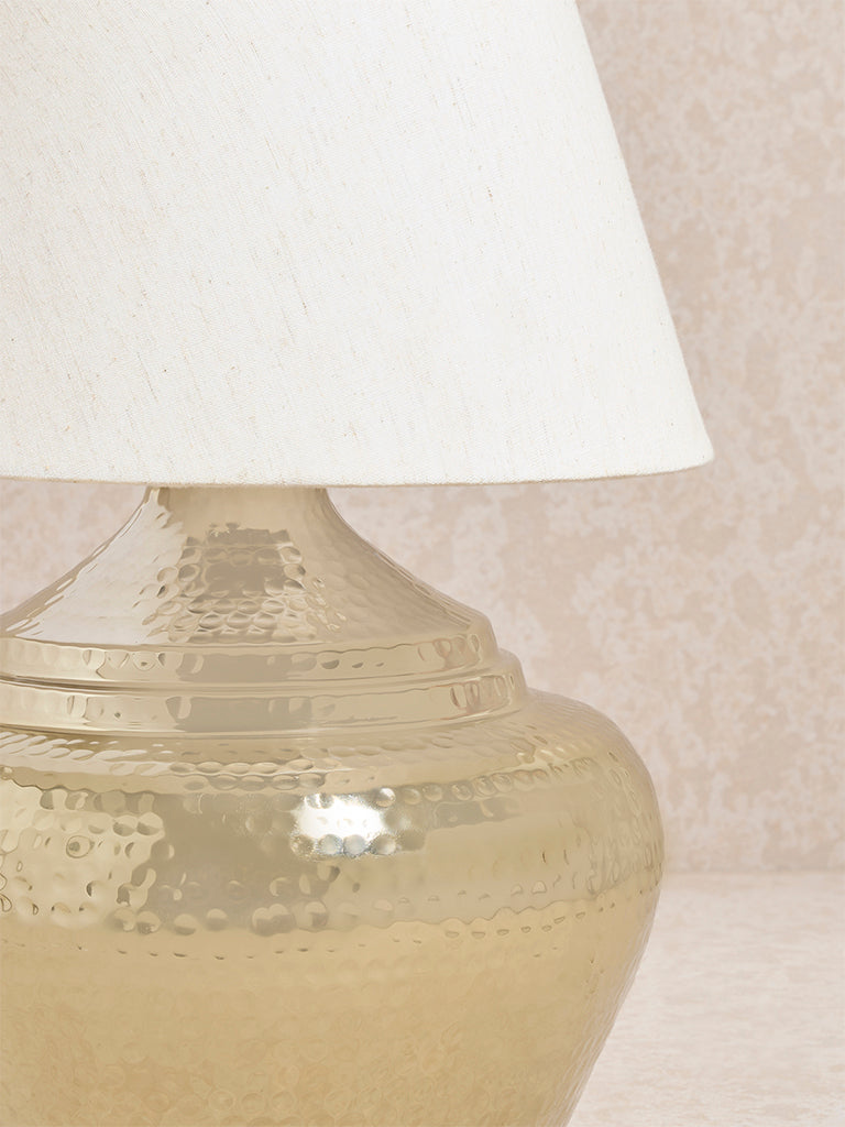 Westside Home Gold Textured Lamp Stand and Shade