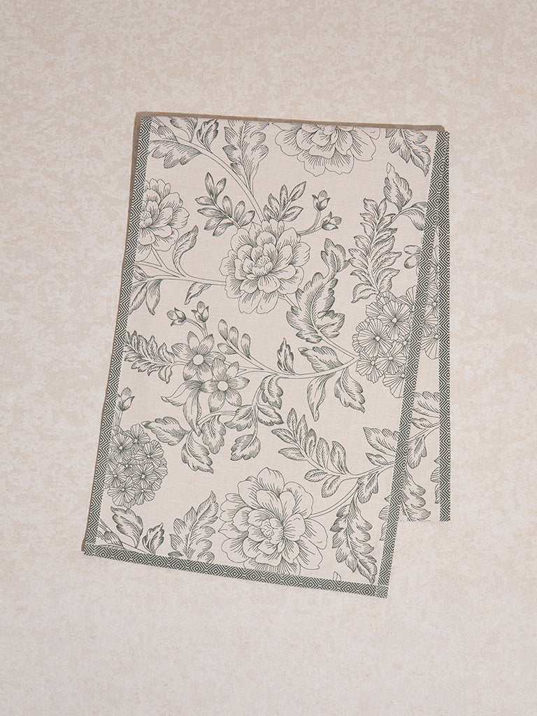 Westside Home Olive Floral Printed Table Runner