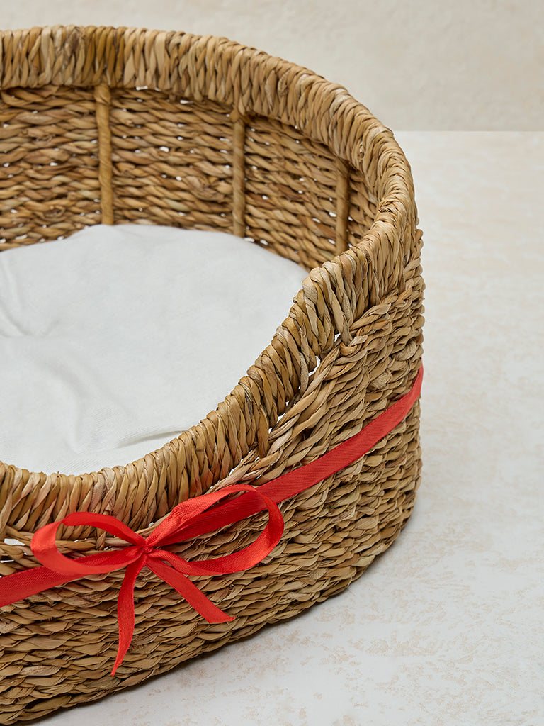 Westside Home Beige Seagrass Pet Bed - Small