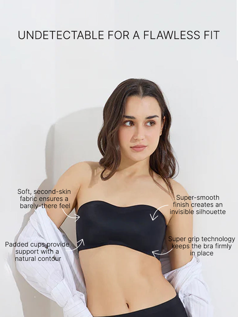 Wunderlove Black Invisible Strapless Padded Bra