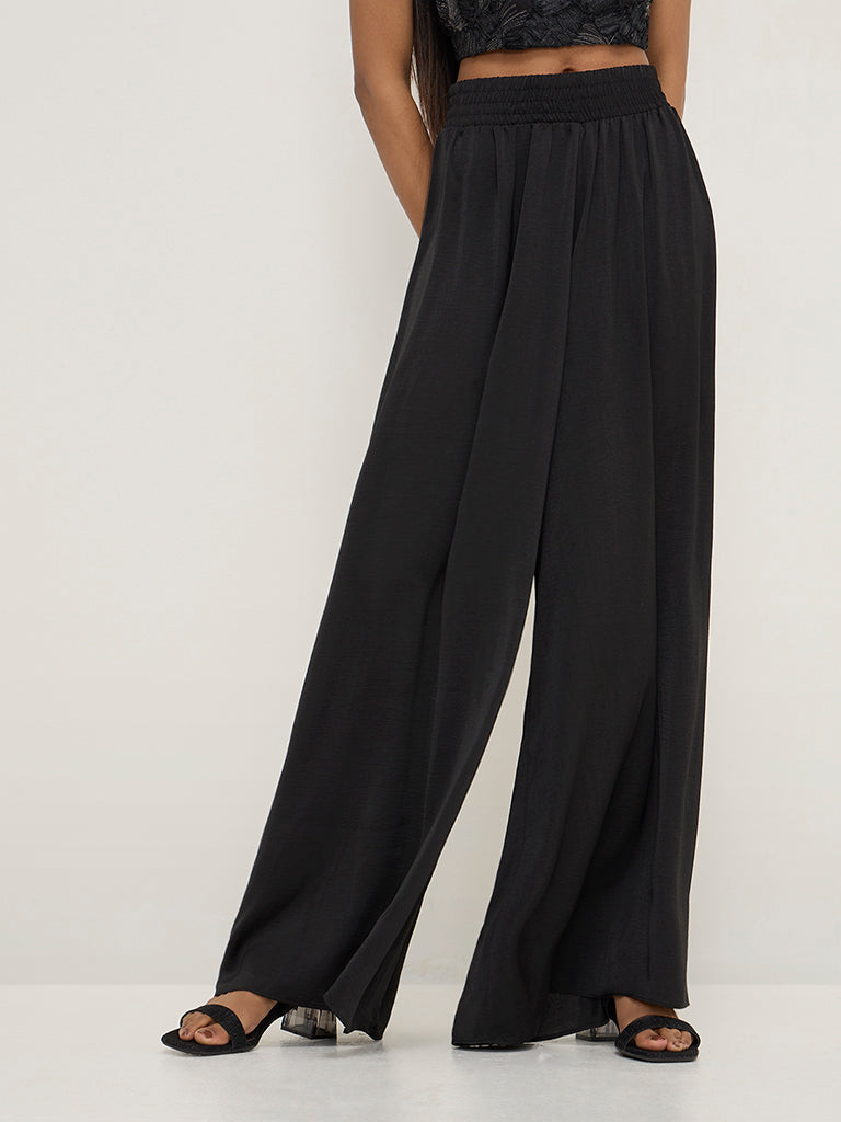 Vark Black High-Rise Palazzos