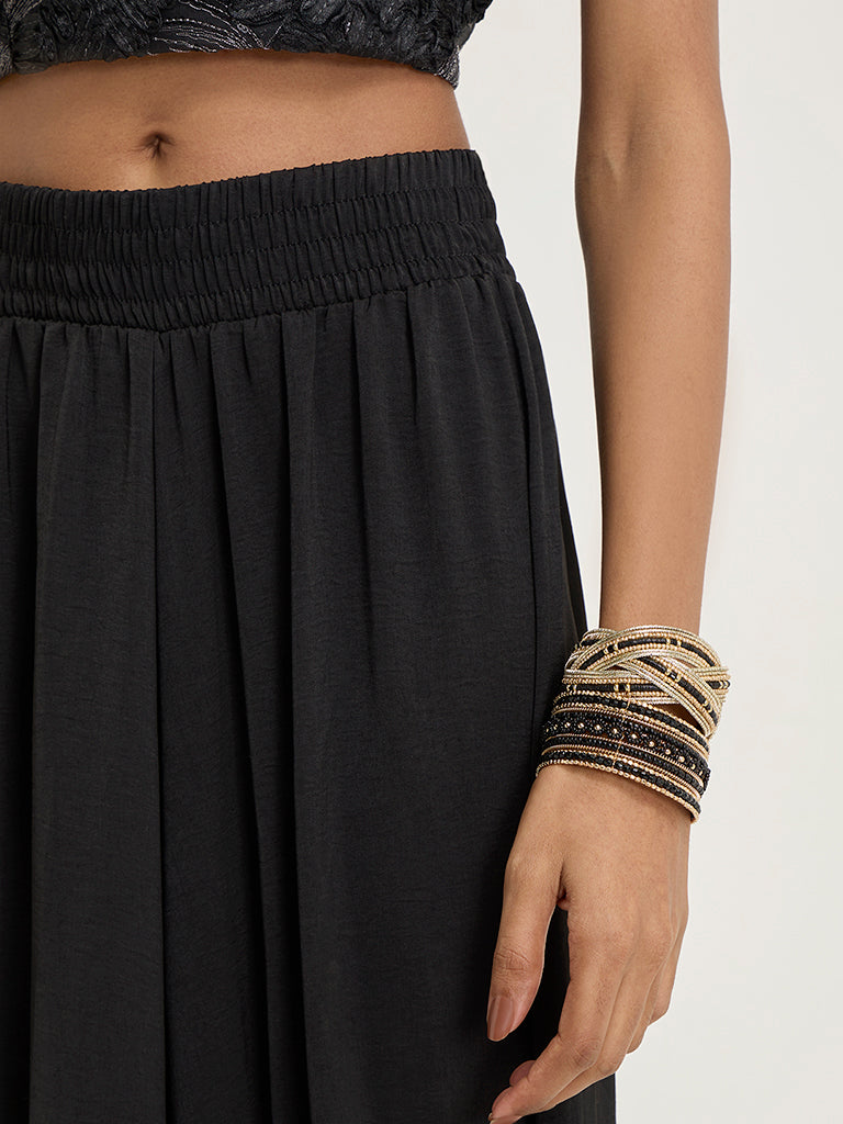 Vark Black High-Rise Palazzos