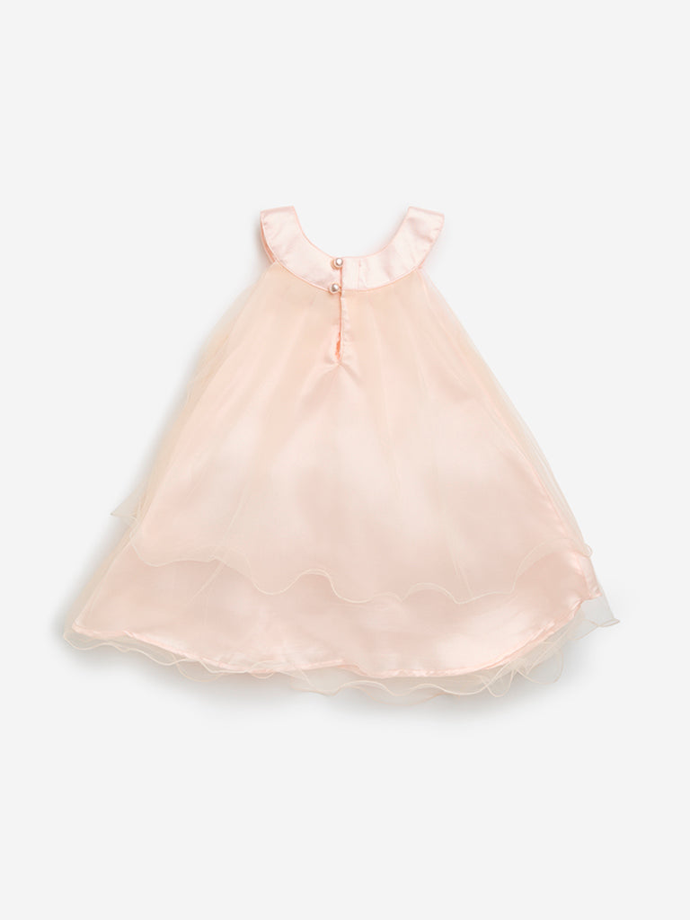 HOP Baby Peach Rosette A-Line Dress