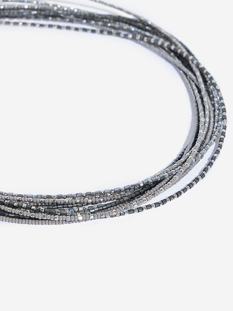 Westside Accessories Silver Beaded Multi Layered Necklace