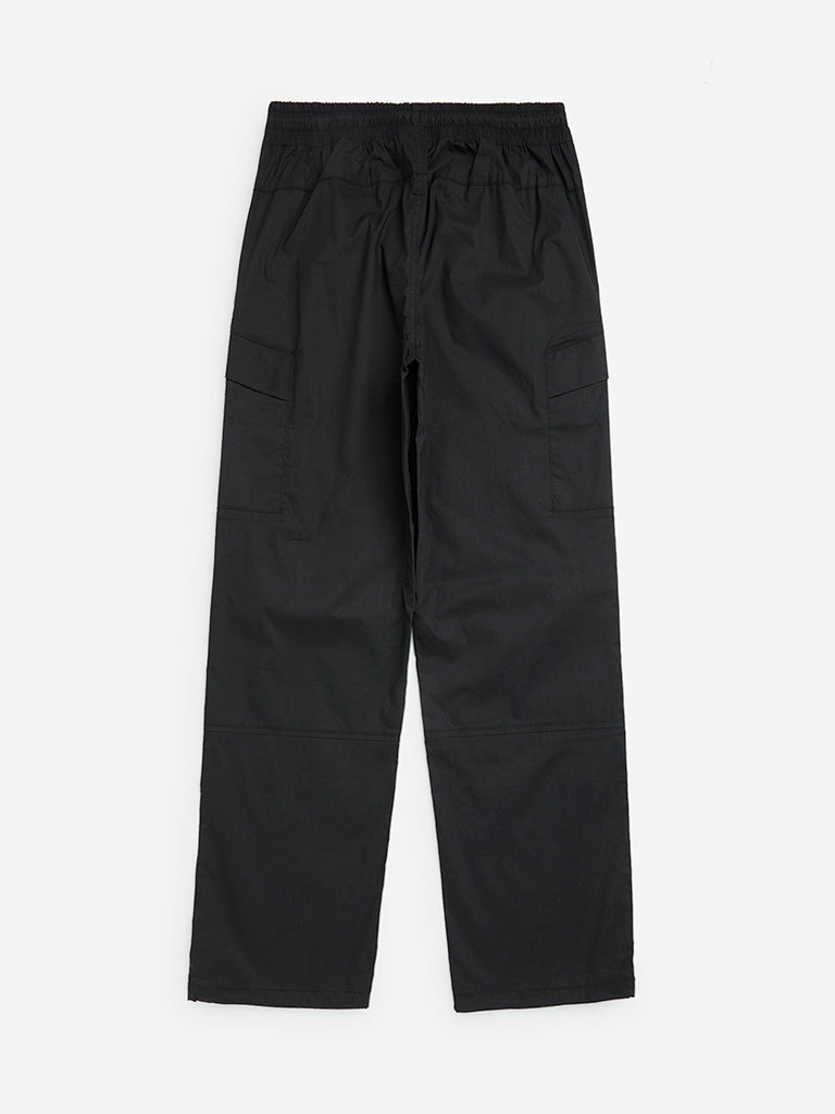 Y&F Kids Black Mid-Rise Cotton-Blend Pants