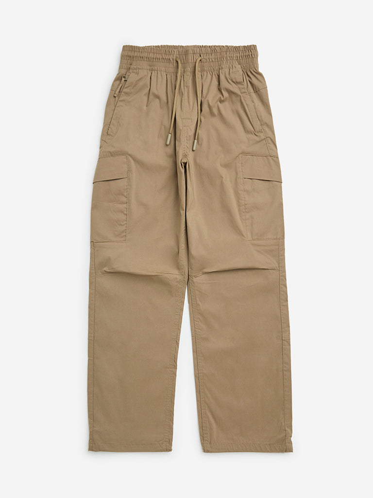 Y&F Kids Khaki Mid-Rise Cotton-Blend Pants