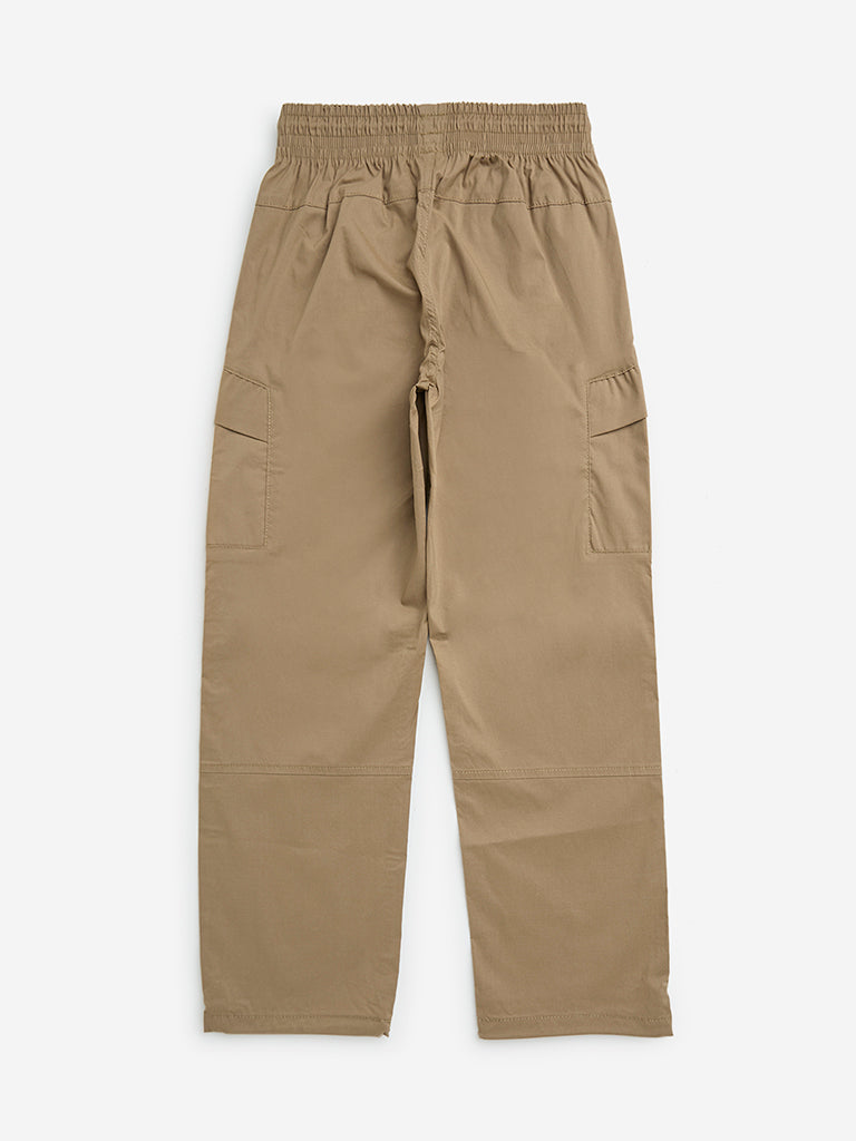 Y&F Kids Khaki Mid-Rise Cotton-Blend Pants