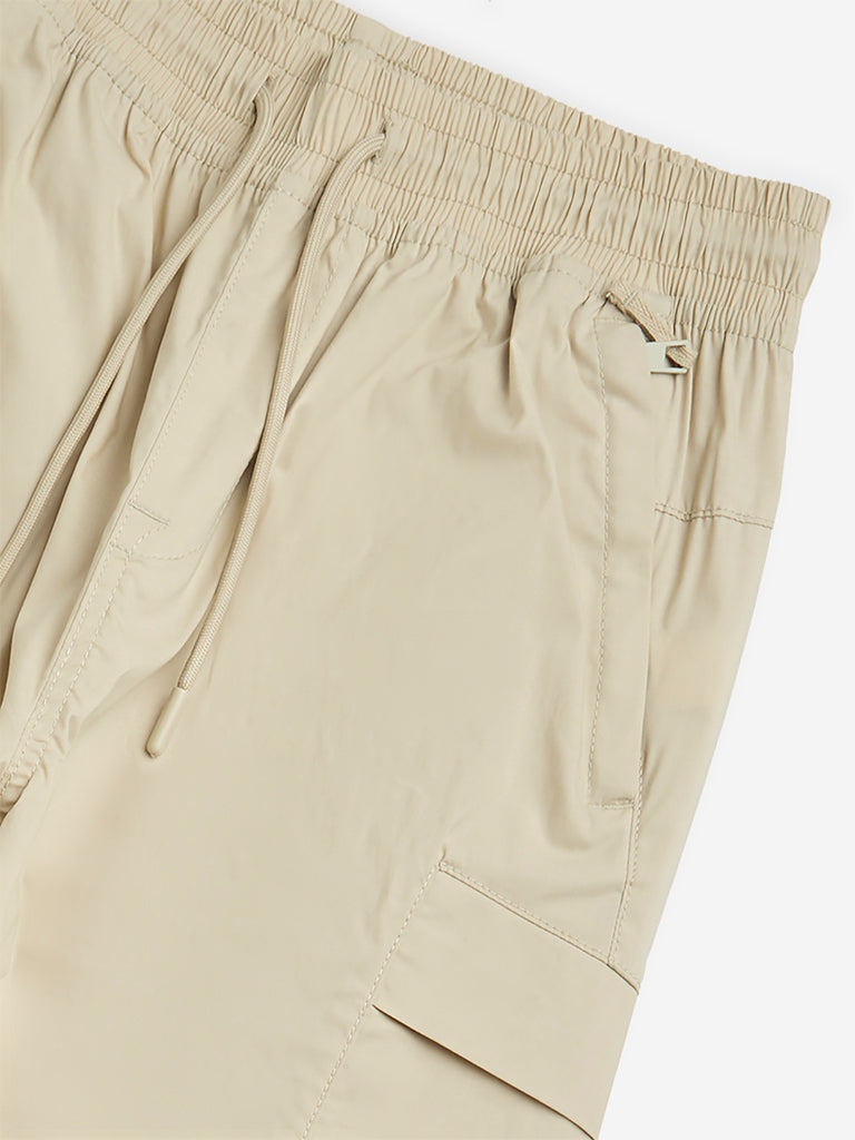 Y&F Kids Beige Mid-Rise Cotton-Blend Pants