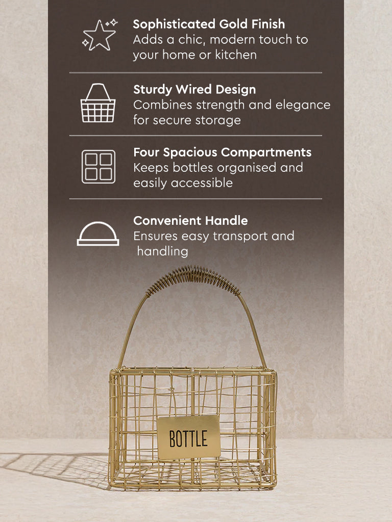 Westside Home Gold Wired Bottle Holder