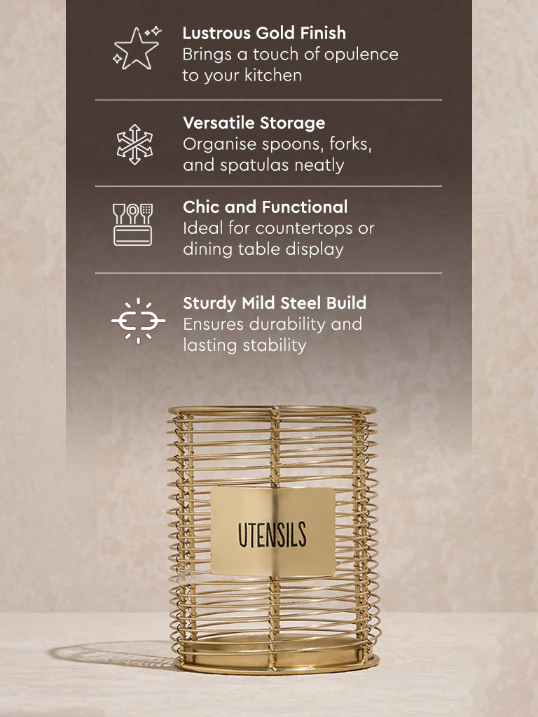 Westside Home Gold Utensil Holder
