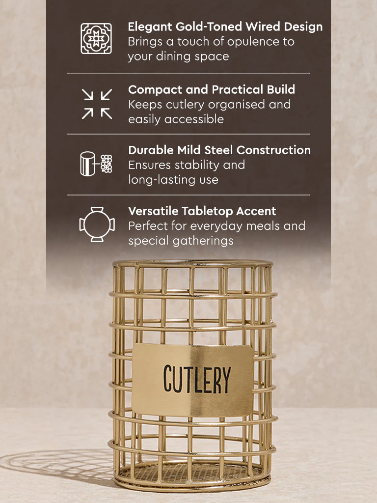 Westside Home Gold Wired Cutlery Holder