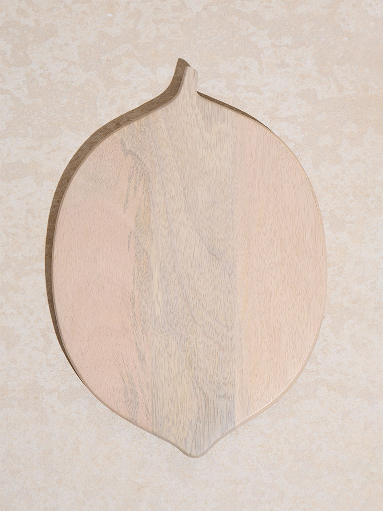 Westside Home Beige Lemon -Shaped Wooden Chopping Board