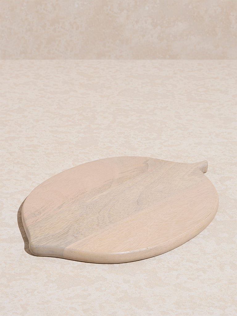 Westside Home Beige Lemon -Shaped Wooden Chopping Board