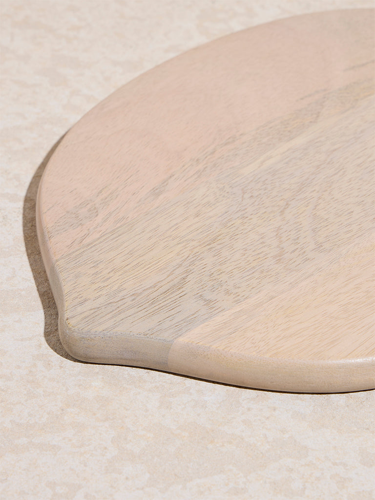 Westside Home Beige Lemon -Shaped Wooden Chopping Board
