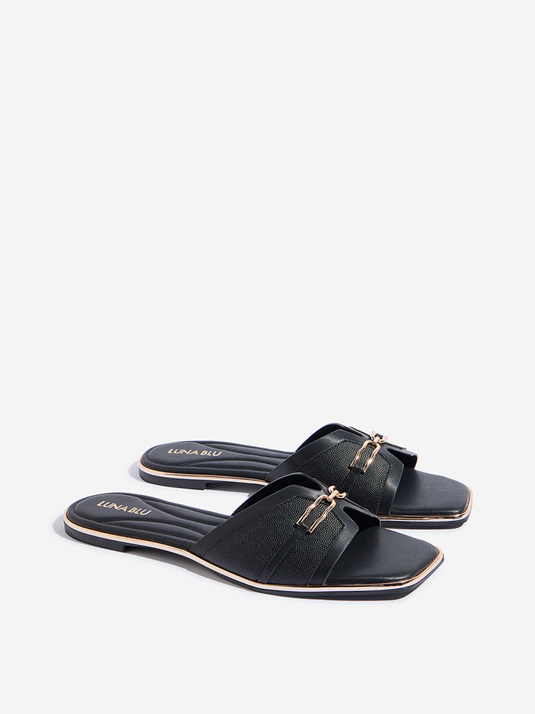 LUNA BLU Black Hardware-Detailed Slides