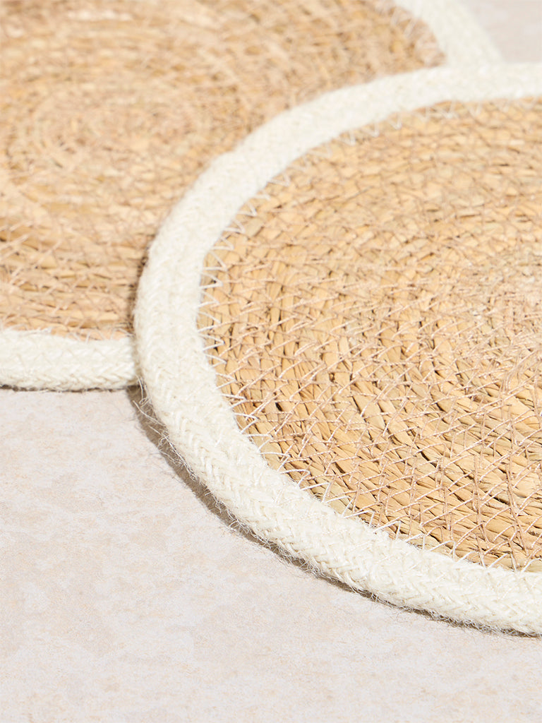 Westside Home Beige Braided Jute Trivet (Set of 2)