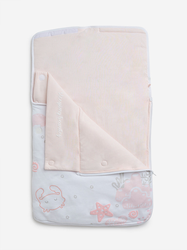 HOP Baby Pink Sea-Themed Cotton Sleeping Bag