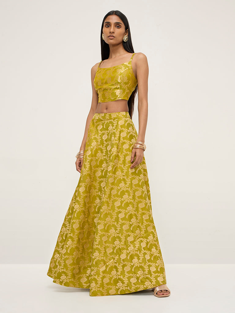 Vark Green Brocade Blouse