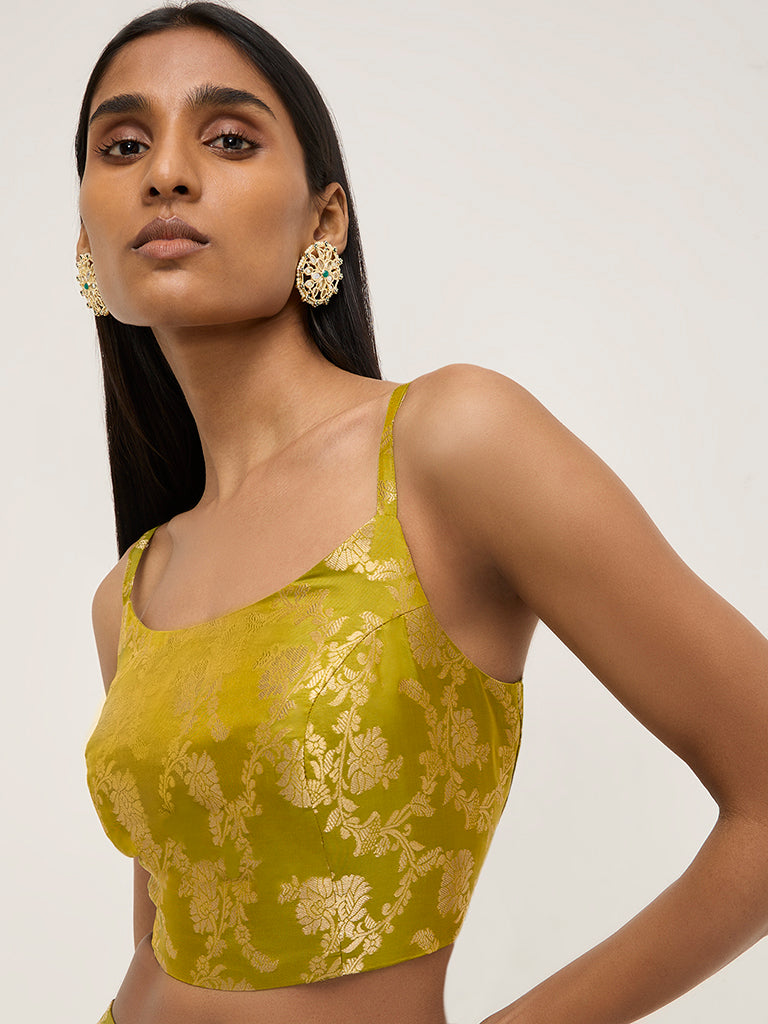 Vark Green Brocade Blouse