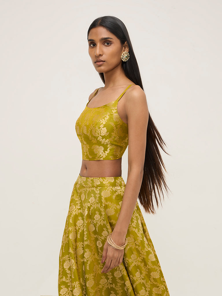 Vark Green Brocade Blouse