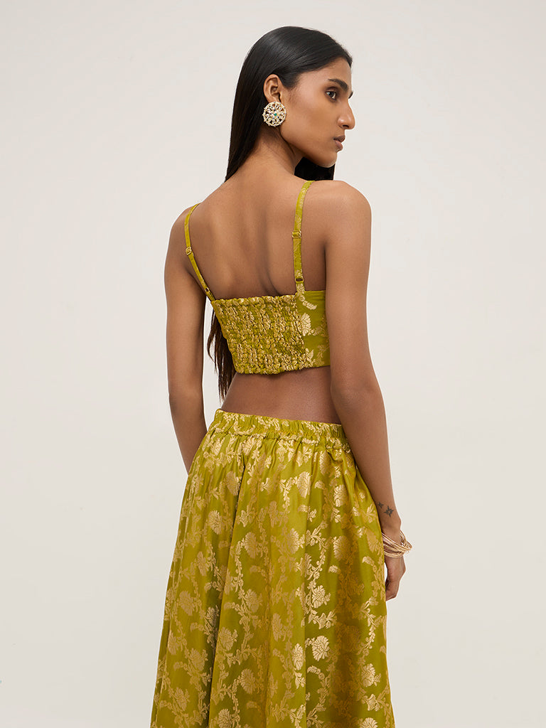 Vark Green Brocade Blouse