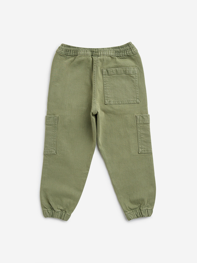 HOP Kids Olive Relaxed - Fit Mid - Rise Jeans