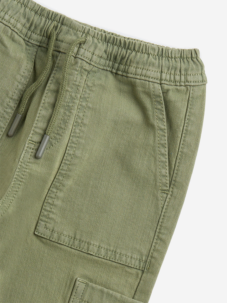 HOP Kids Olive Relaxed - Fit Mid - Rise Jeans