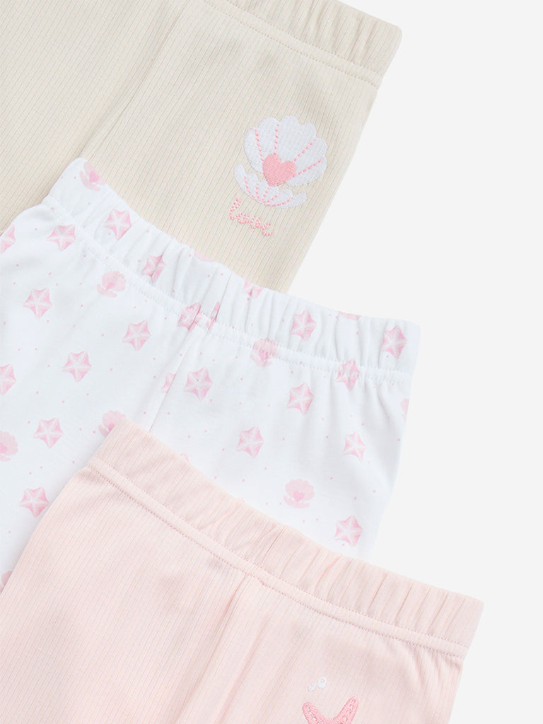 HOP Baby Multicolour Printed Cotton Pants - Pack of 3